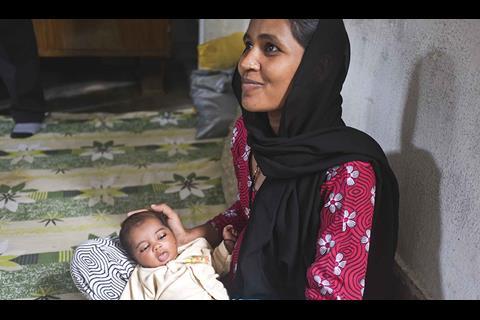 A mother and child, receiving support as part of the LifeSpring community outreach programme, Hyderabad